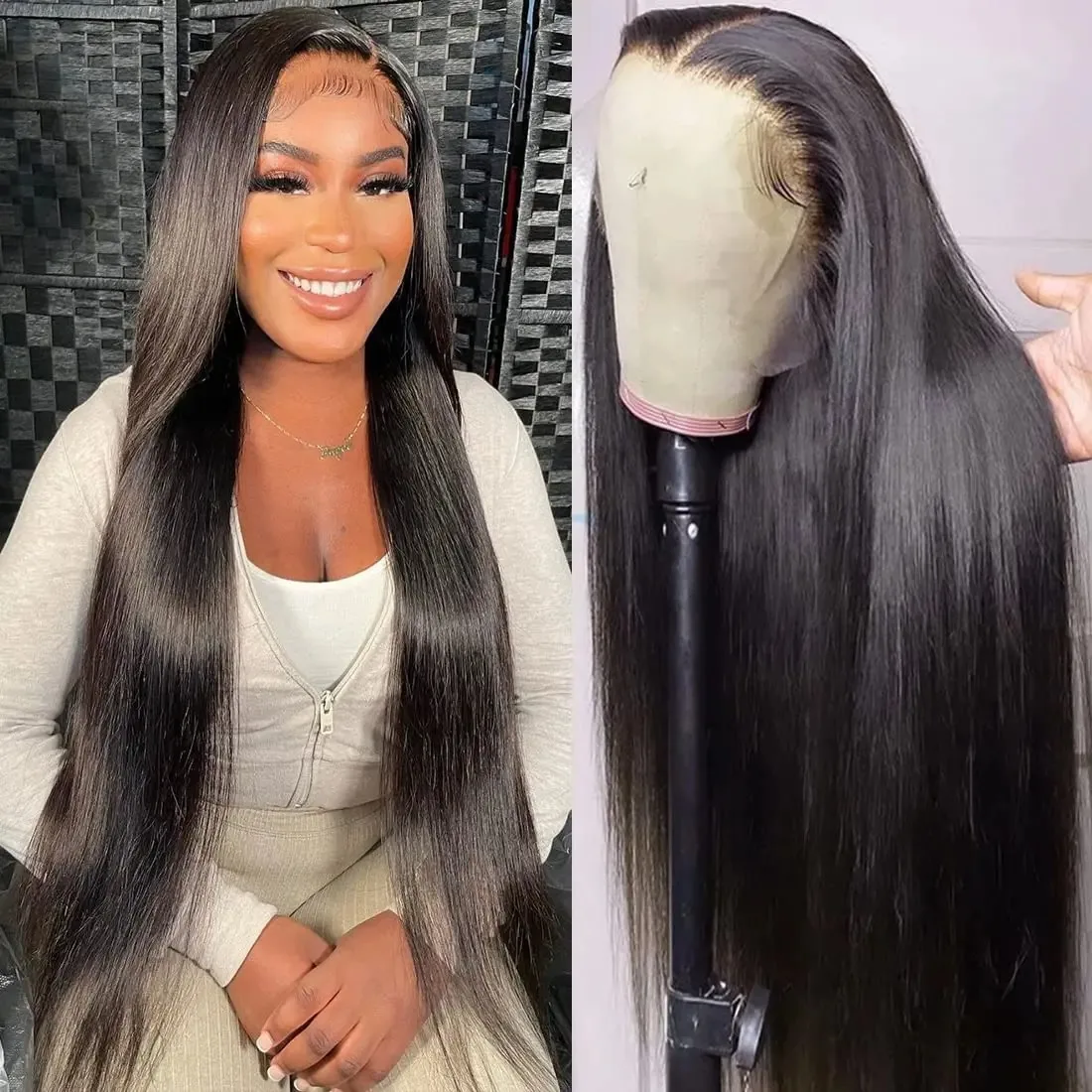 200 High Density Straight 13x5 Lace Frontal Human Hair 30 34 Inch Brazilian Wig 13x4 Transparent Lace Front Wigs Remy For Women