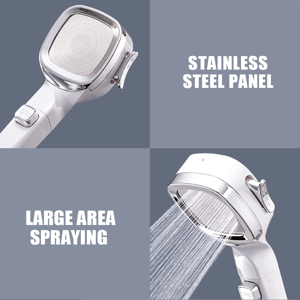 Bathroom supplies High Pressure Shower Head With Switch Water Saving Shower Nozzle 4 Modes High Pressure