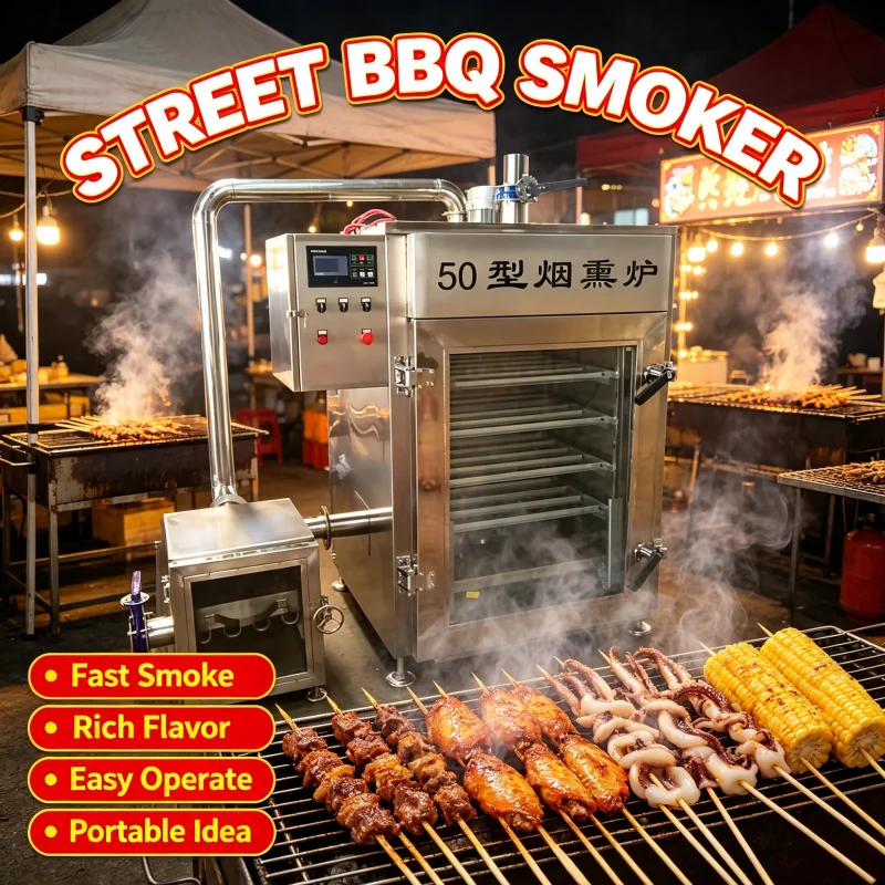 Commercial Stainless Smoker Oven for Fish Meat Chicken Bacon Sausage Electric Smoking Machine with Large Viewing Window