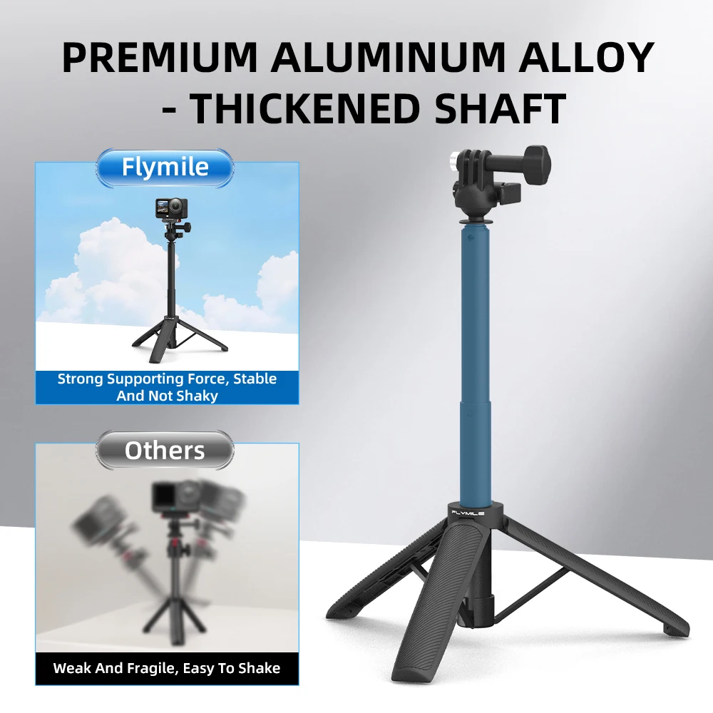 Flymile Selfie-Stick Stativ Verlängerungsstange für DJI Action 6/OSMO 360/Insta360 Ace Pro/Gopro Video-Erstellungs-Zubehör – Detail 6