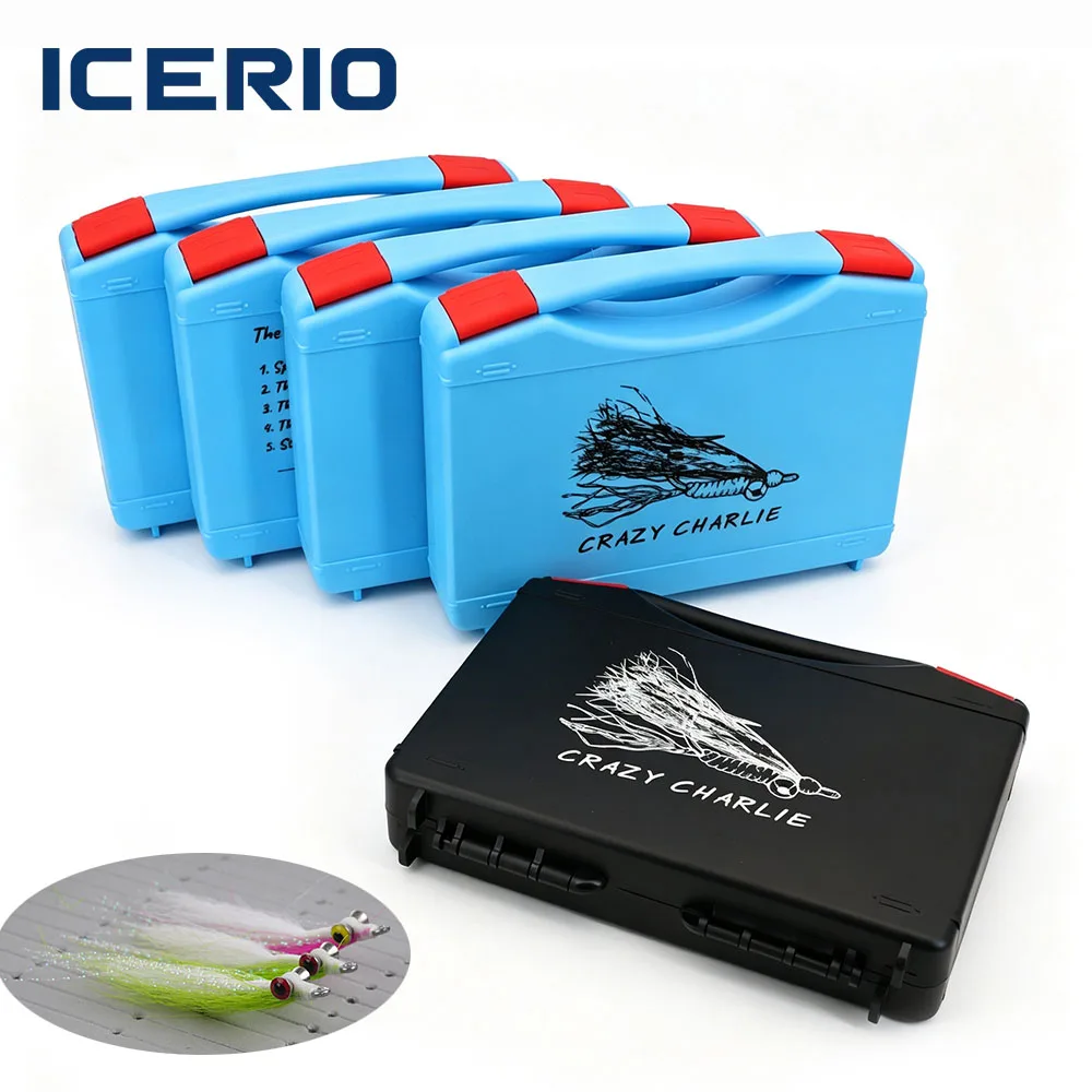 ICERIO 1PC Boîte à mouches portable double face étanche grande capacité pour Crazy Charlie Crab Nymph Streamer