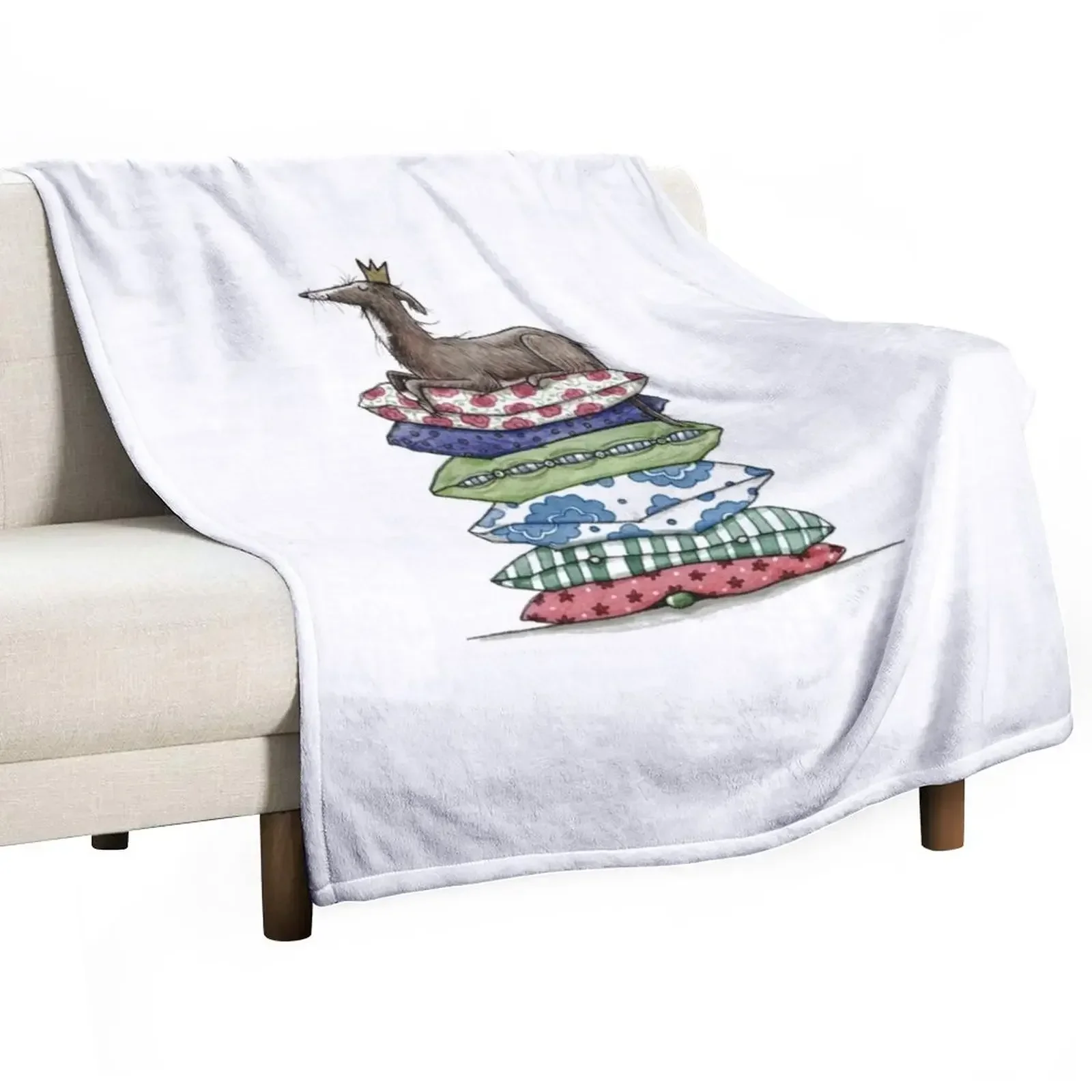 

Princess On The Pea - Greyhound - Galgo - Whippet Italian Greyhound Throw Blanket Shaggy Designers Blankets