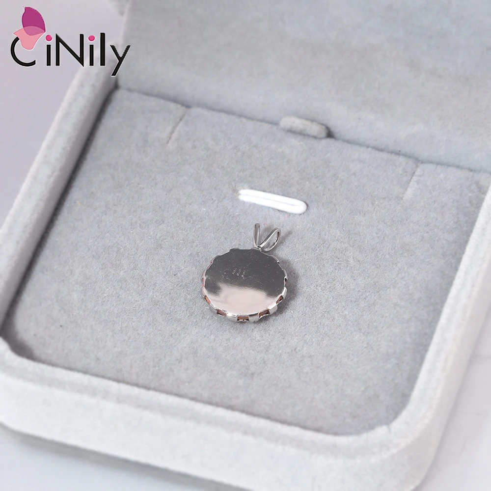 CiNily Luxury Multcolor Fire Opal Pendant Sliver Color Dangle Round Pendant Necklace for Women Girls Gifts Fashion Jewelry