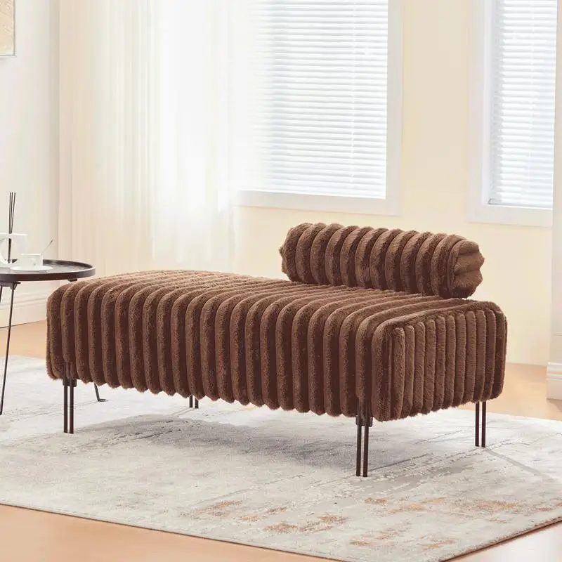 

49.6" Wide Upholstered Mini Loveseat with Metal Legs, 2-Seater Small Sofa Bench for Living Room, Bedroom, Entryway, Hallway,