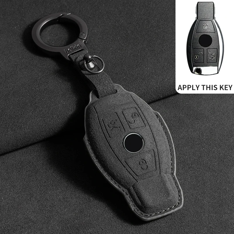 Wildleder Leder Auto Schlüssel etui für Mercedes Benz E Klasse W213 W205 E200 E260 E300 E320 Amg Cla 2018 2019 2020 Remote Fob Shell Fall