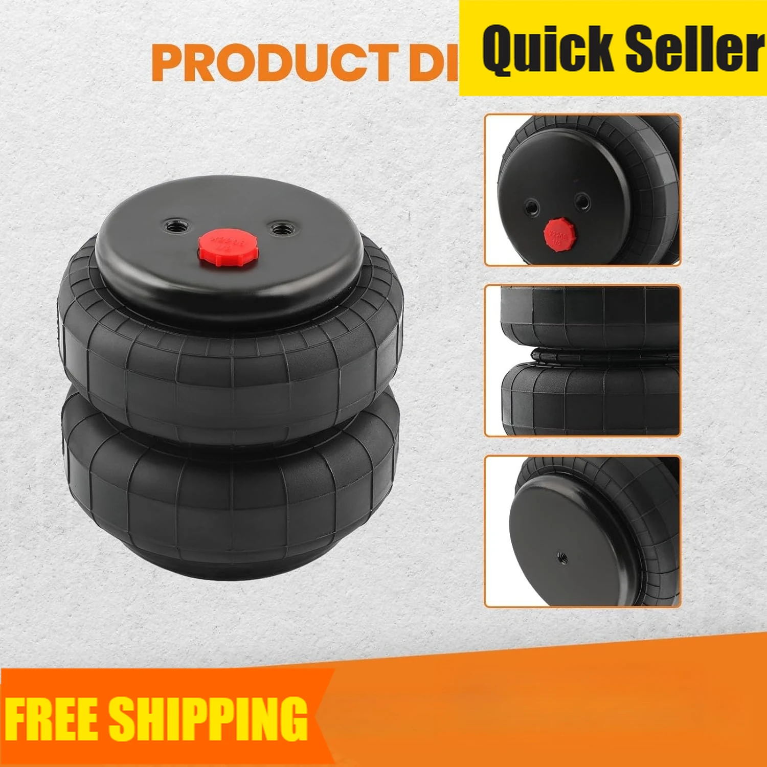 

Суперскидка! Комплект из 4 пневмоподушек для пневмоподвески, двойной баллон, стандартные, 2500 фунтов, 1/2" NPT, с одним портом, замена пневморессор для грузовиков