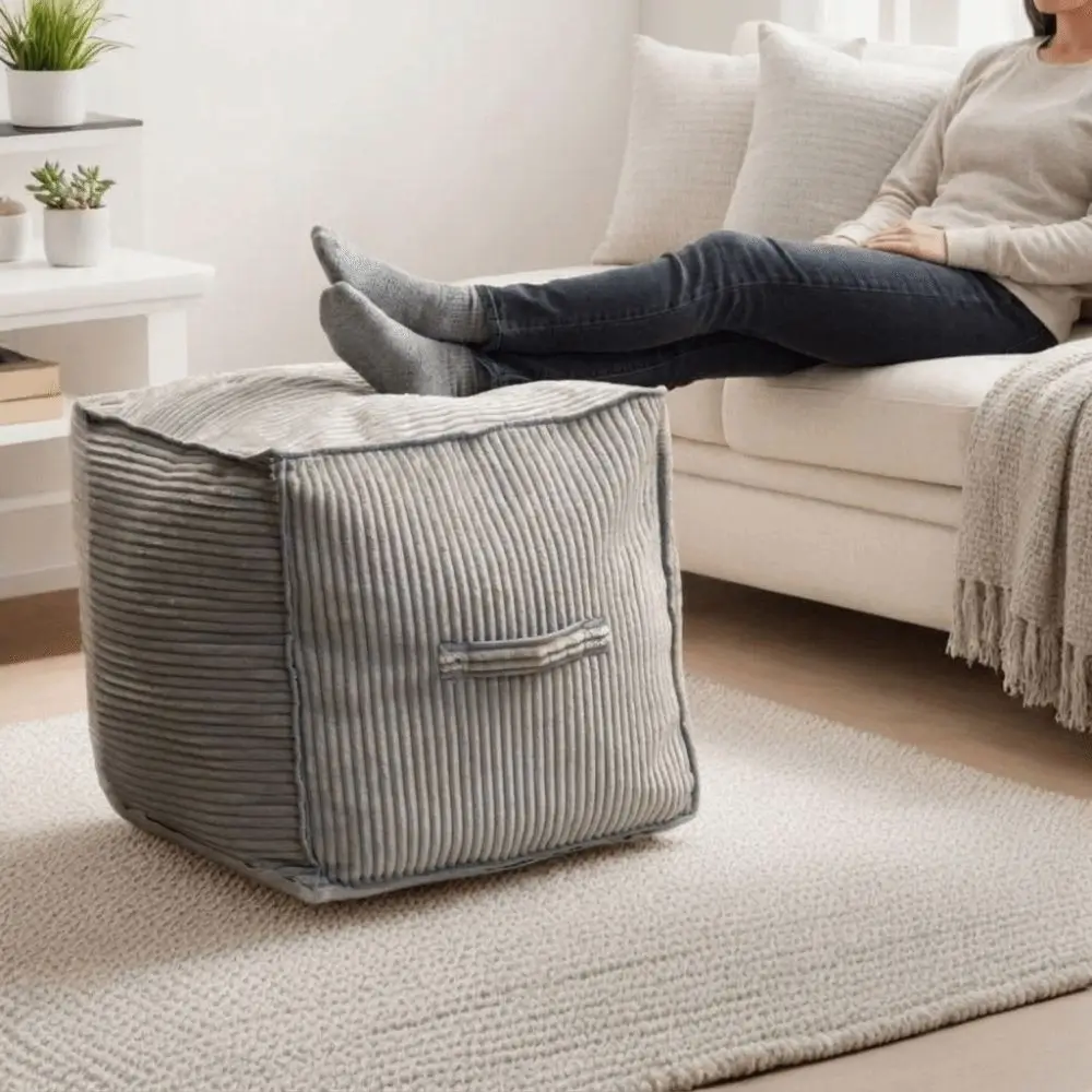 No Filling Seat Cushion Cover Large Capacity Japanese Style Storage Bag with Handle Square Sofa Stool Cover Home Decor