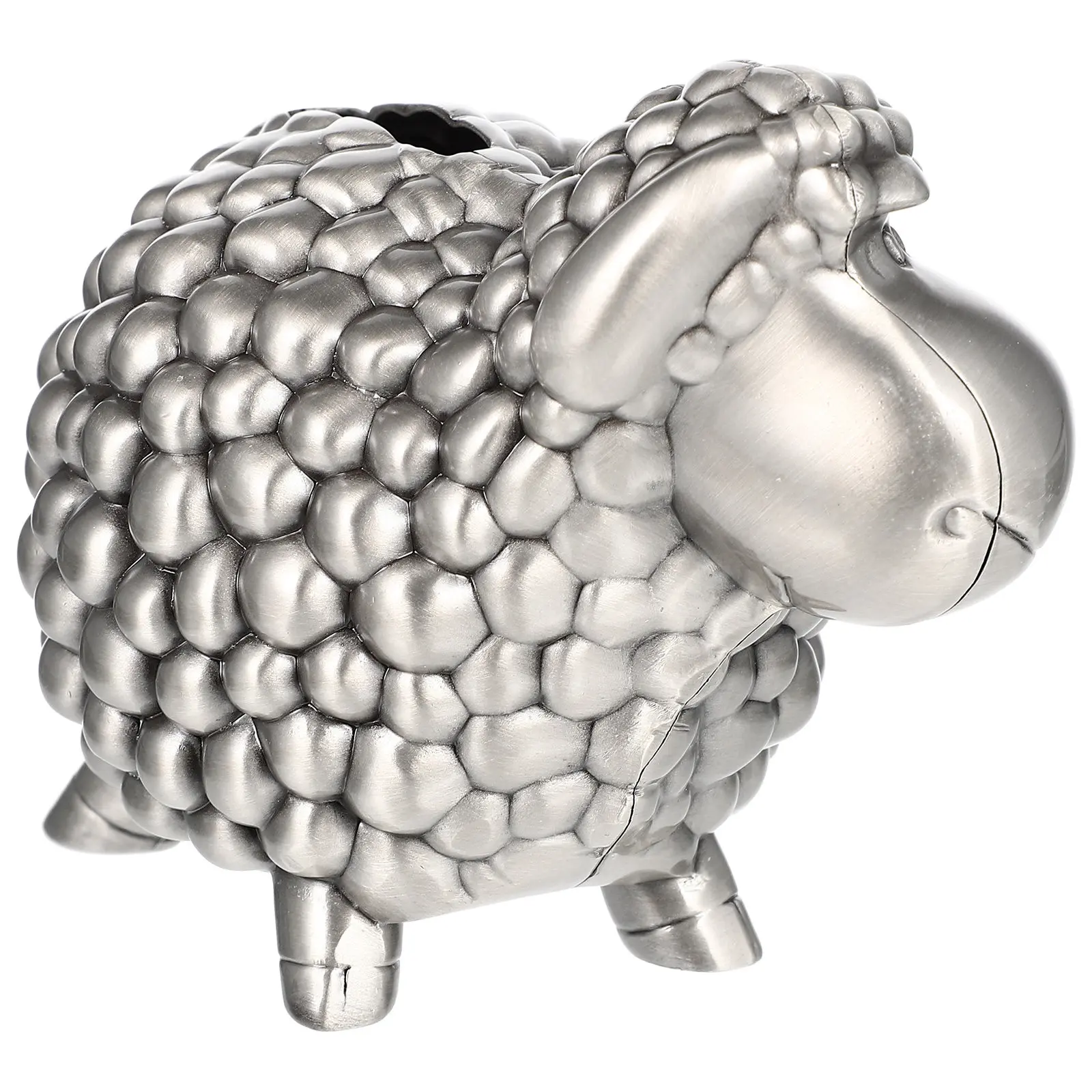 Sheep Shaped Piggy Bank Zinc Alloy Money Bank for Children Adults Coin Organizer Tabletop Decoration Savings Goal Tracker Gift