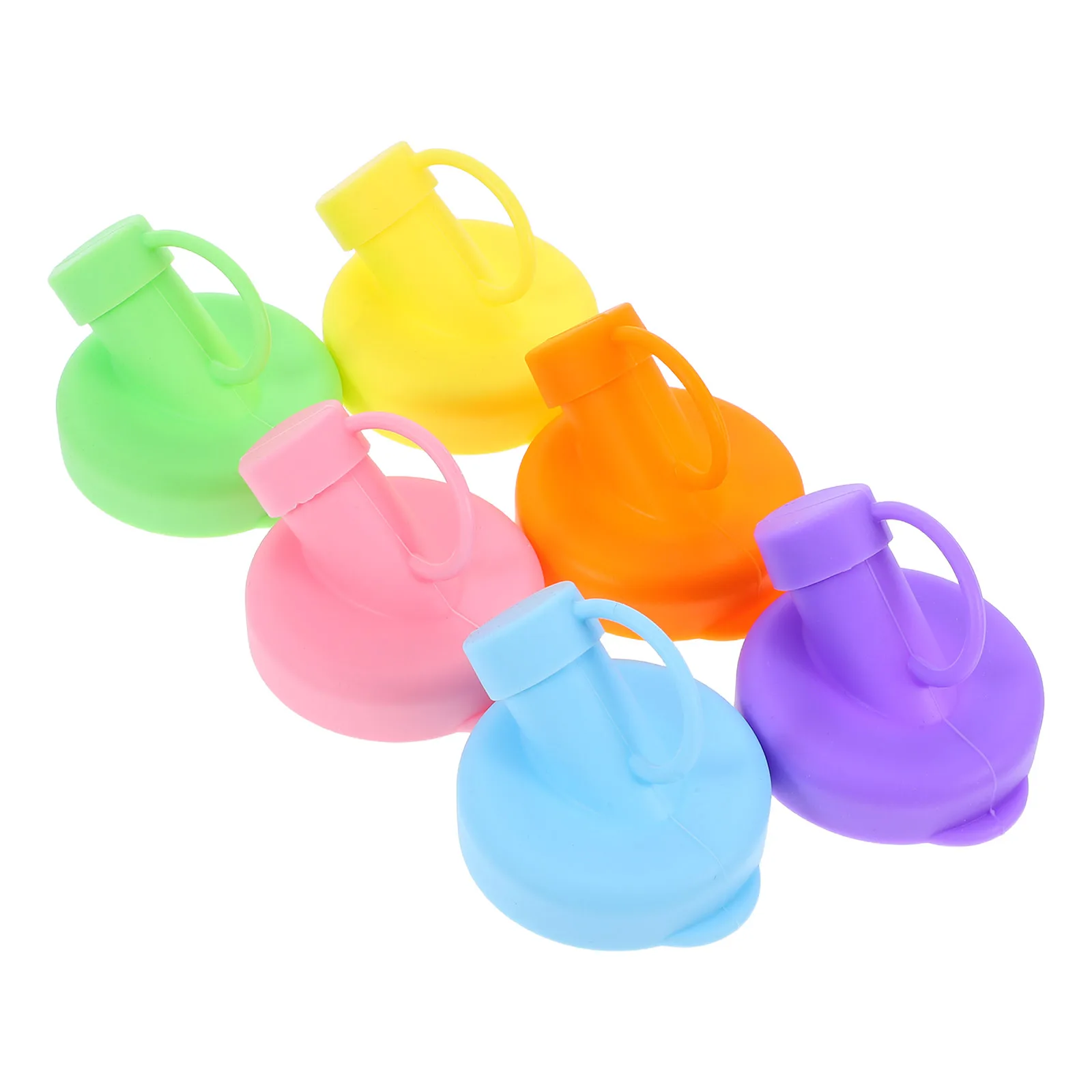 

6 Pcs Silicone Fresh Cover Reusable Lids Milk Jug Caps Bottle Silica Gel for Glass Bottles Toppers