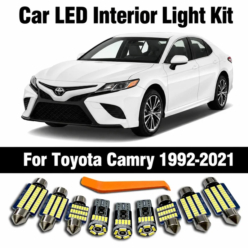 Car Bulb Accessories LED Interior Light Kit For Toyota Camry XV10 XV20 XV30 XV40 XV50 XV70 1992- 2017 2018 2019 2020 2021