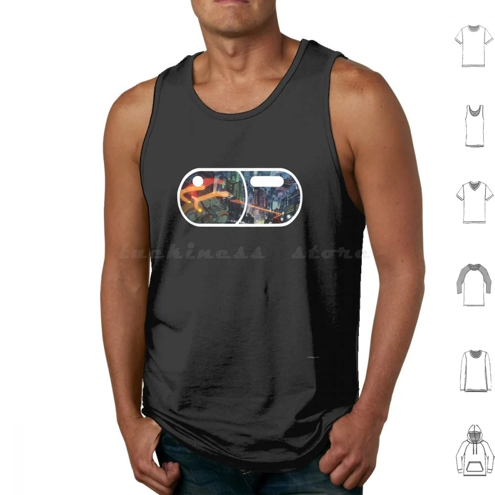 Akira Pill Tracers Tank Tops Vest Sleeveless Akira Pill Bike Blur Tracers Anime Manga Skyline Tokyo Neo Tokyo Tetsuo Kaneda