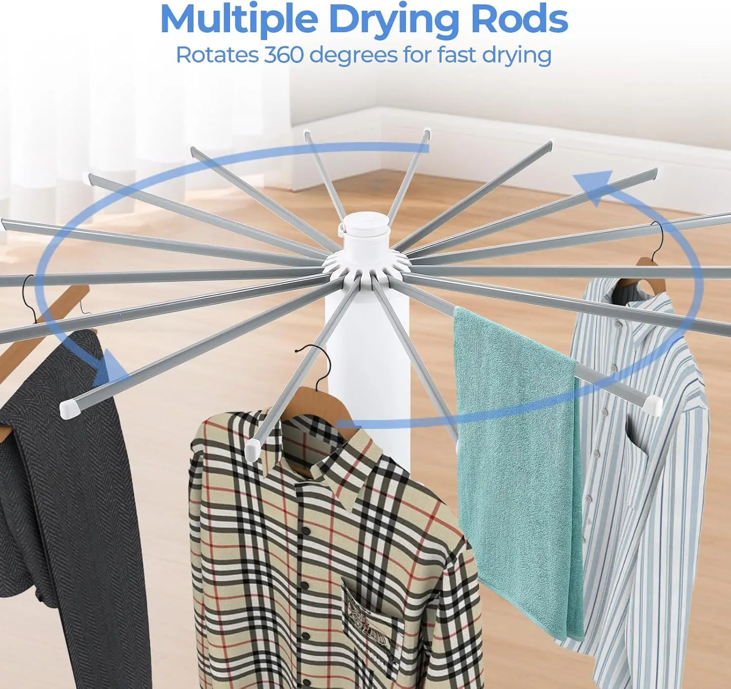 Four-Legged Clothes Drying Rack,Foldable Portable Laundry Drying Rack With Shoe Rack,Collapsible Space Saving Household Indoor