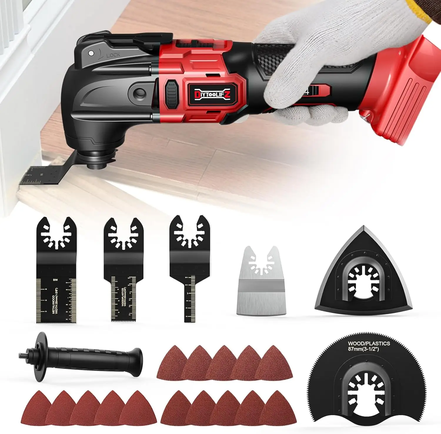 Cordless Oscillating Tool for Milwaukee 18V Battery, 6 Variable Speed Brushless-Motor Tool, Oscillating multi tool kit