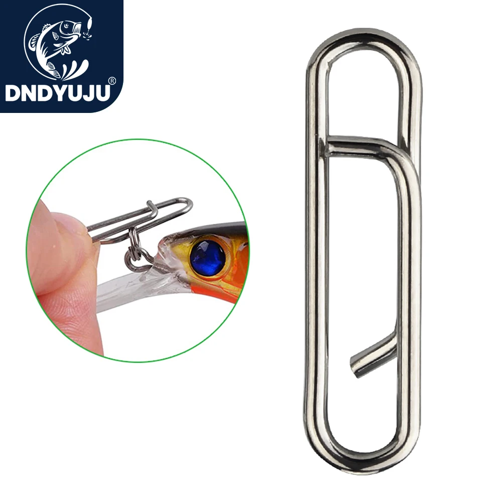 50 stücke Edelstahl Angeln Quick-release Schnalle Köder Stecker Wirbel Snap Angelhaken Zubehör