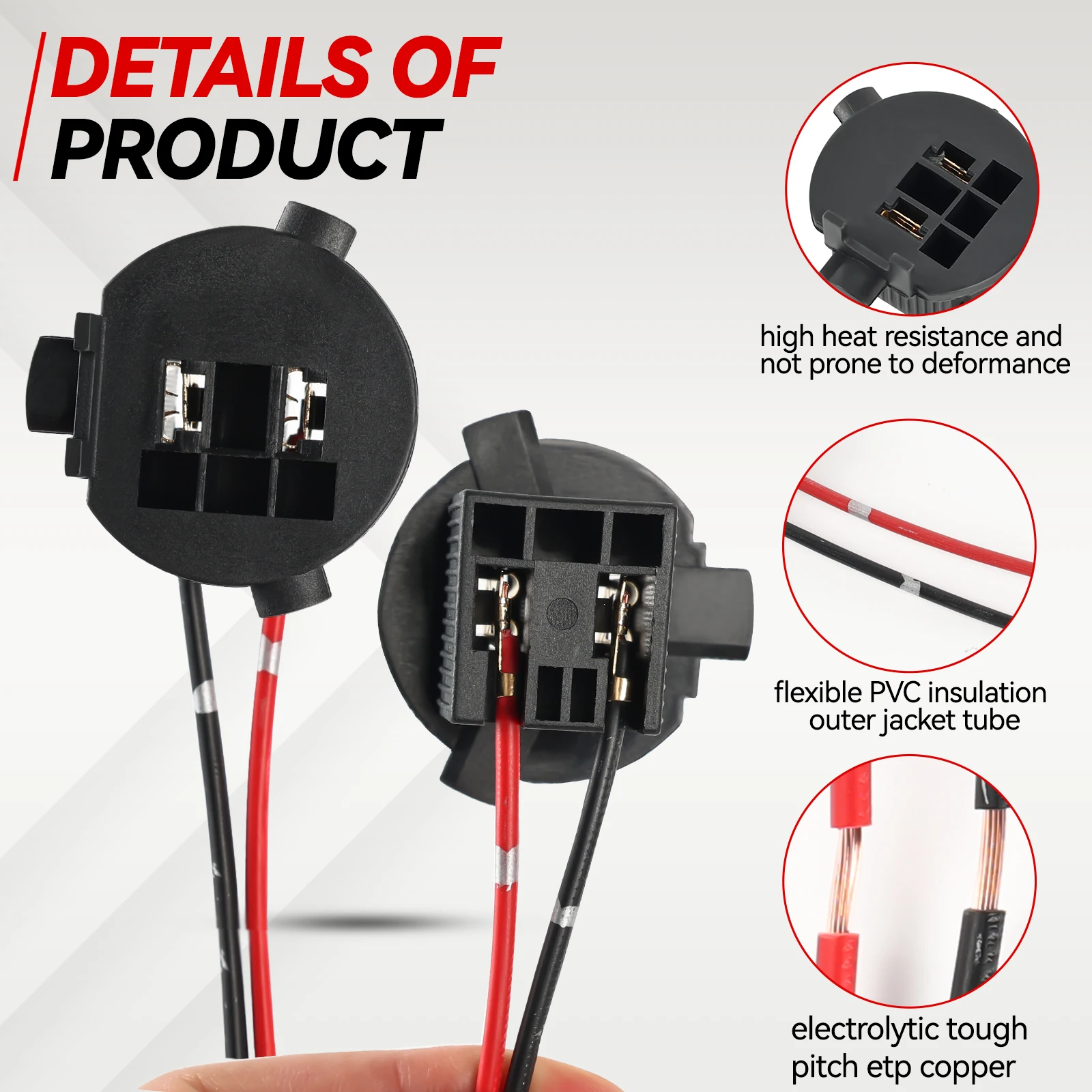 Pair OE-Spec H7 Bulb Socket Retainer Holder Adapters Compatible With Hyundai 2012-2018 Veloster 2013-2016 Genesis Coupe