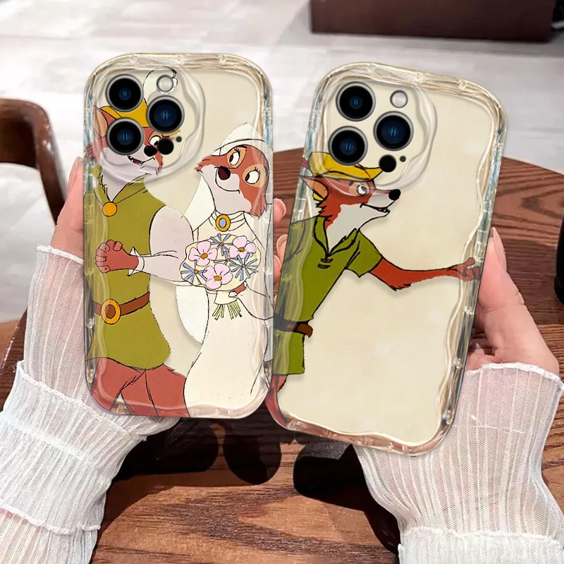 Disney Robin Hood Cover For Apple iPhone 15 14 13 12 11 Pro X XR XS Max Plus 8 7 Plus SE Wave Oil Phone Case