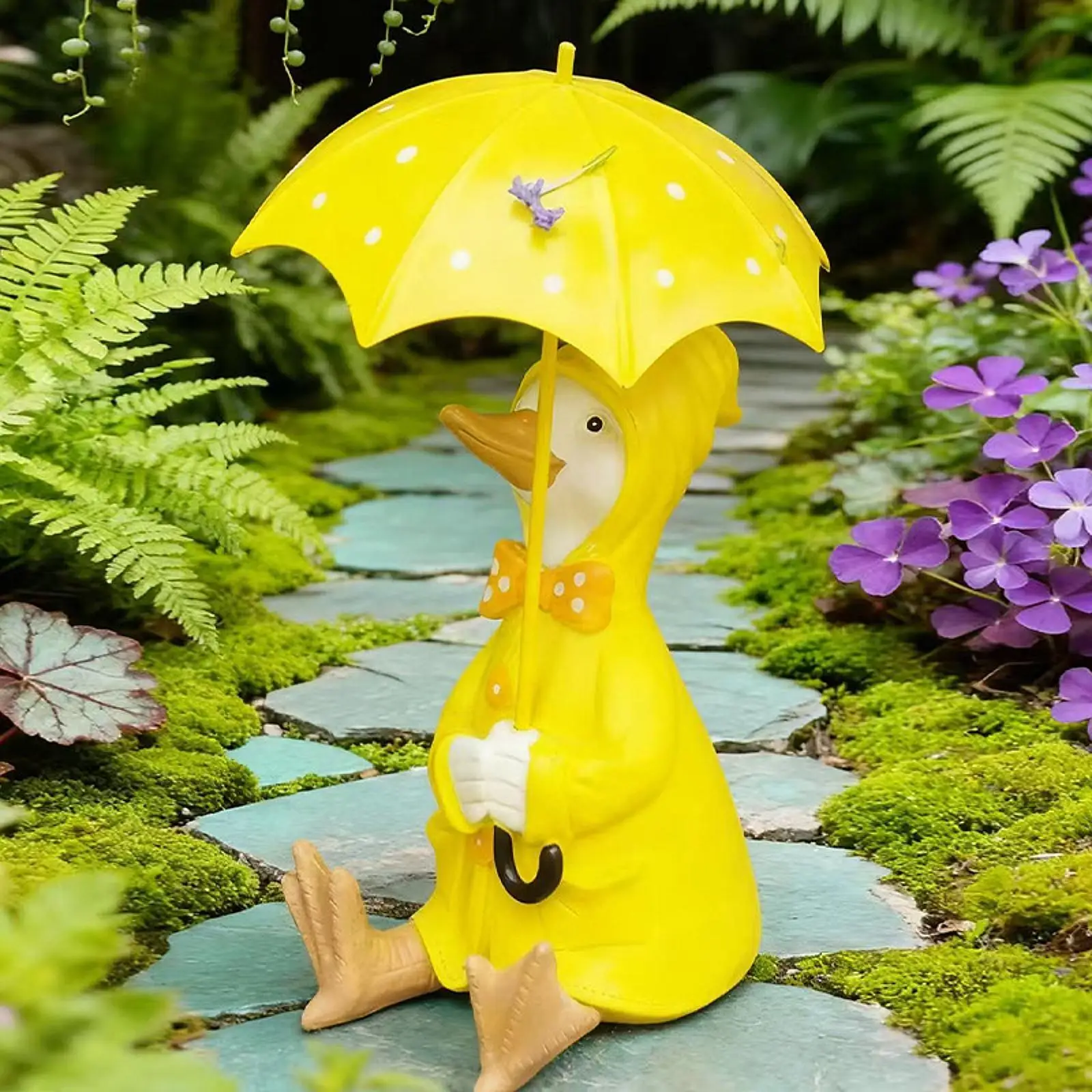 

Фигурка утки из смолы с зонтом, статуэтка для сада, пруда, украшение для коридора, двора, бассейна, патио