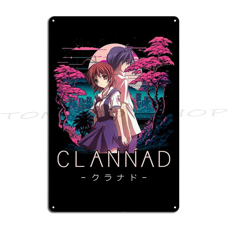 Póster de Anime Clannad, Nagisa Furukawa Durmiendo, Ushio Clannad, Letrero Metálico Personalizado para Pub, Bar, Club, Letrero de Metal Personalizado