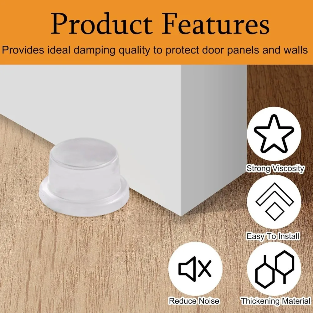Silicone Door Stopper Wall Protector Bedroom Door Handle Bumper Self Adhesive Anti-crash Pad Practical Furniture Accessories
