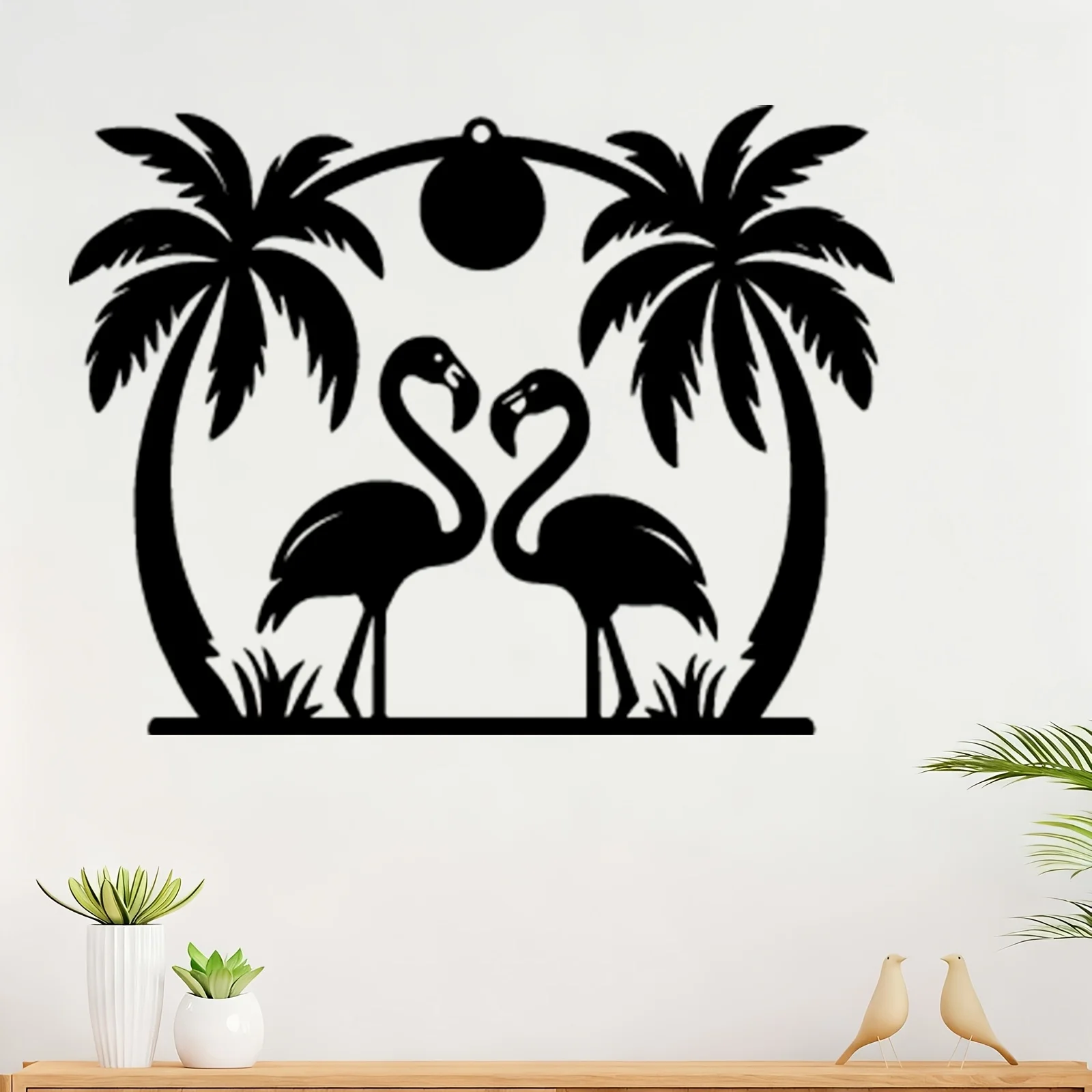 Flamingo Metal Wall Art, Elegant Flamingo Iron Silhouette Mural, Weather‑Resistant Bird‑Themed Wall Sculpture