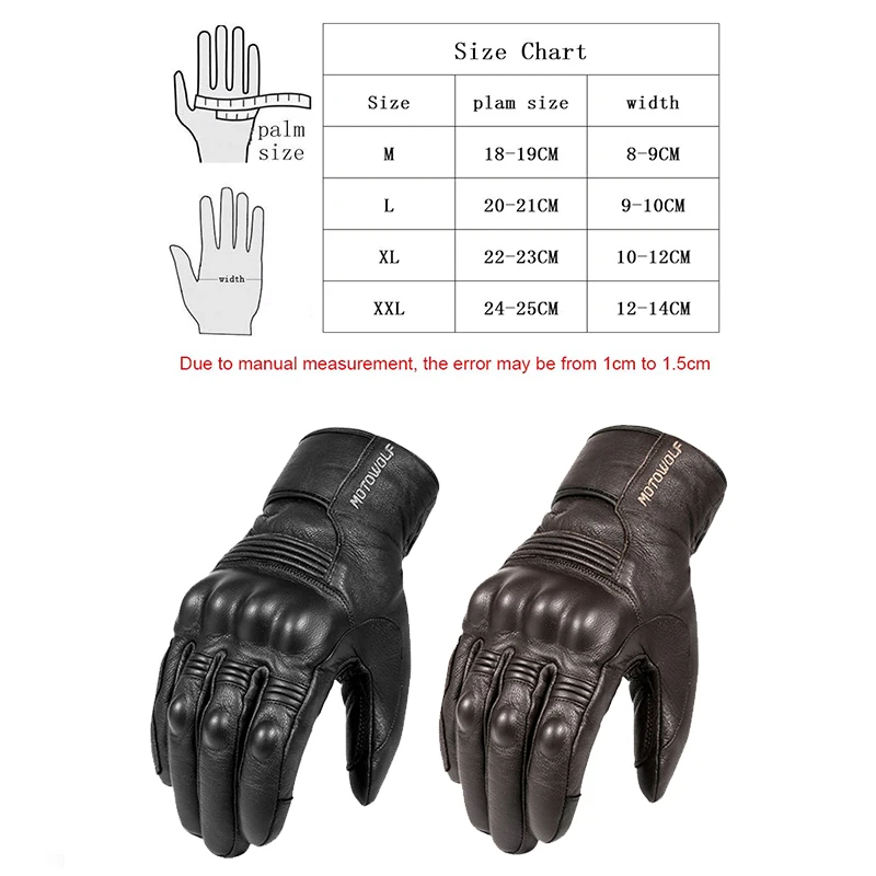 NEW Winter Waterproof Motorcycle Gloves Leather Gloves for Men Thermal Warm Inner Touch Screen Motorbike MTB Bike Riding Gloves