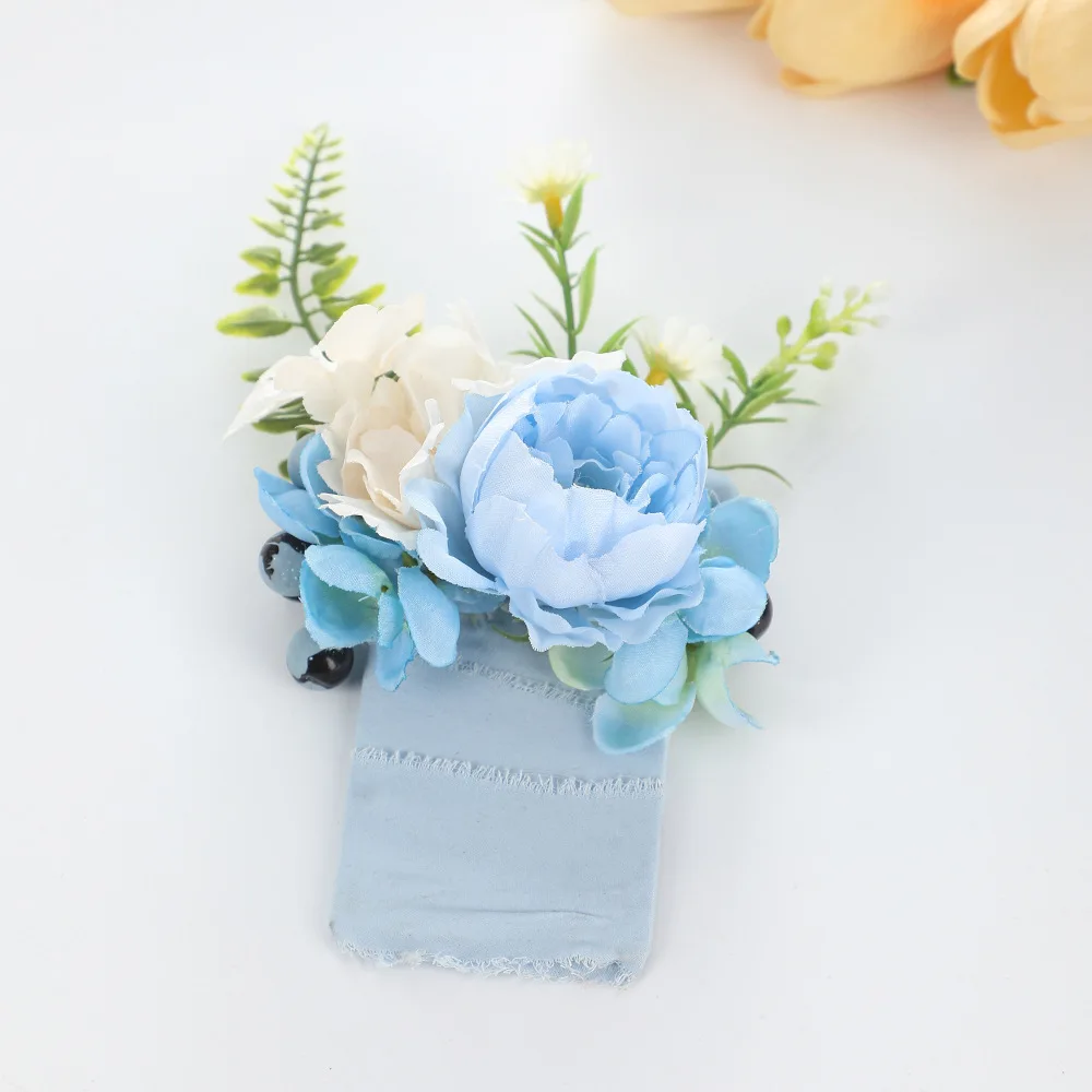 Wedding Decoration Fake Flowers,Groom Best Man Blouse Pocket Paper Card Flower Mori Corsage Decoration Fake Flowers