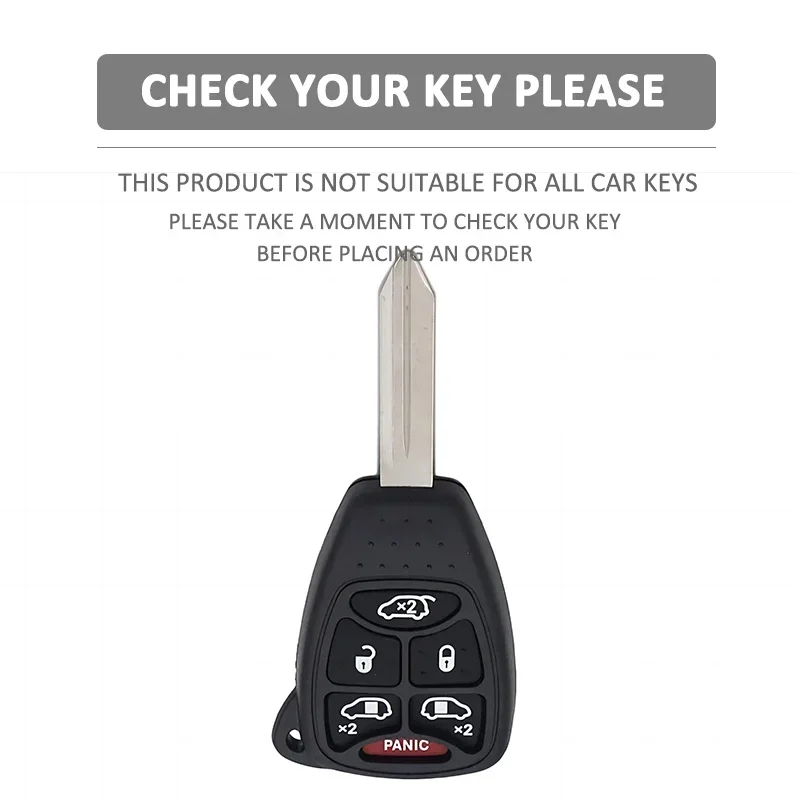 For 2004 2005 2006 2007 Dodge Chrysler Grand Voyager Town & Country 6 Buttons Silicone Car Key Cover Protect Case Skin Keychain