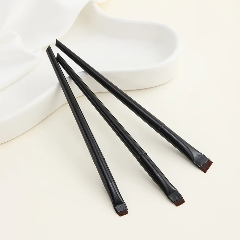 Pinceaux de maquillage pour eye-liner à lame ultra fine et plate, 3 pièces, tête oblique, ombre à barrage