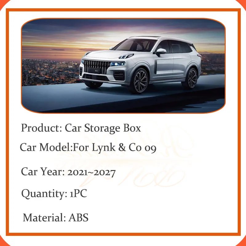 Car Storage Box For Lynk & Co 09 2021~2027 Anti-dirty Armrest Center Console ABS Door Boxes Cover Before Screen Auto Accessories