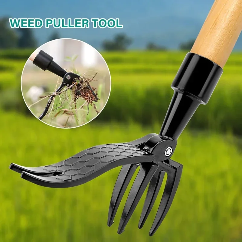 

Manual Standing Weeding Puller Metal Shovel Puller Head Garden Lawn Root Remover Weeder With Adjustable Stainless Steel Handle