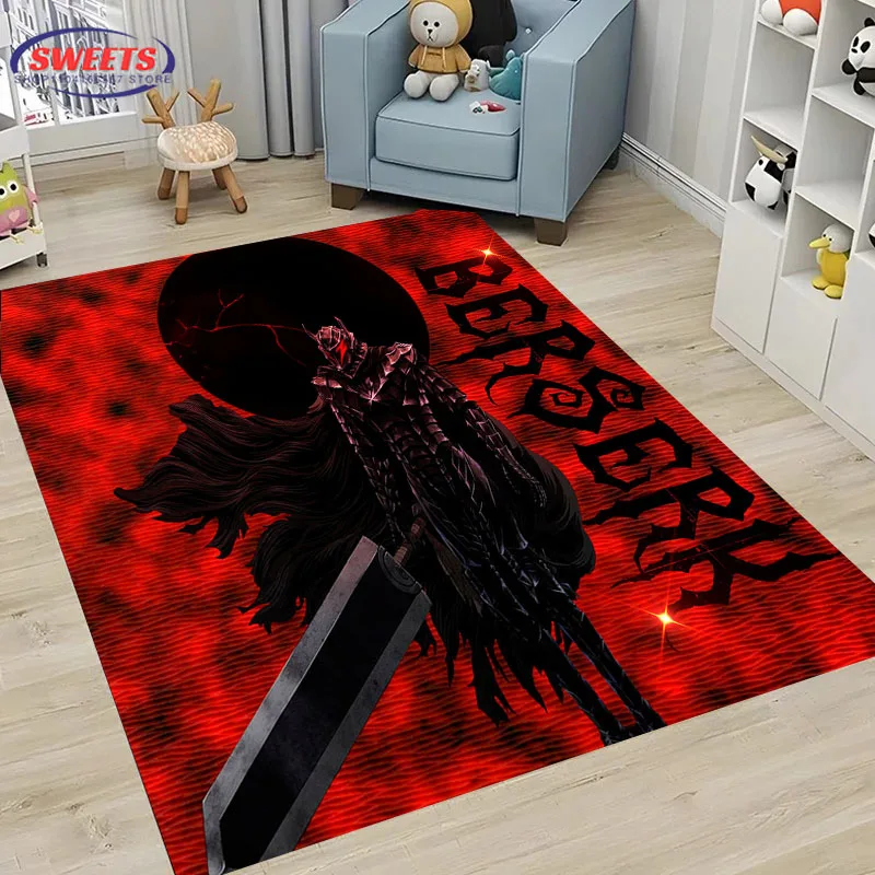 G-Guts SW0RD B-Berserk Video Game Carpet,Rug for Living Room Rug for Bedroom Sofa Kitchen Doormat Decor,Kid's Non-slip Floor Mat