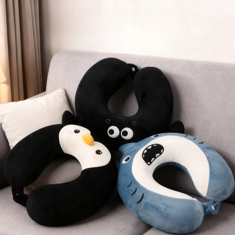 وسادة على شكل حرف U من القطن البولي بروبيلين الكرتوني، وسادة قيلولة للمكتب، للسفر في الهواء الطلق، وسادة محمولة فائقة النعومة للرقبة #2