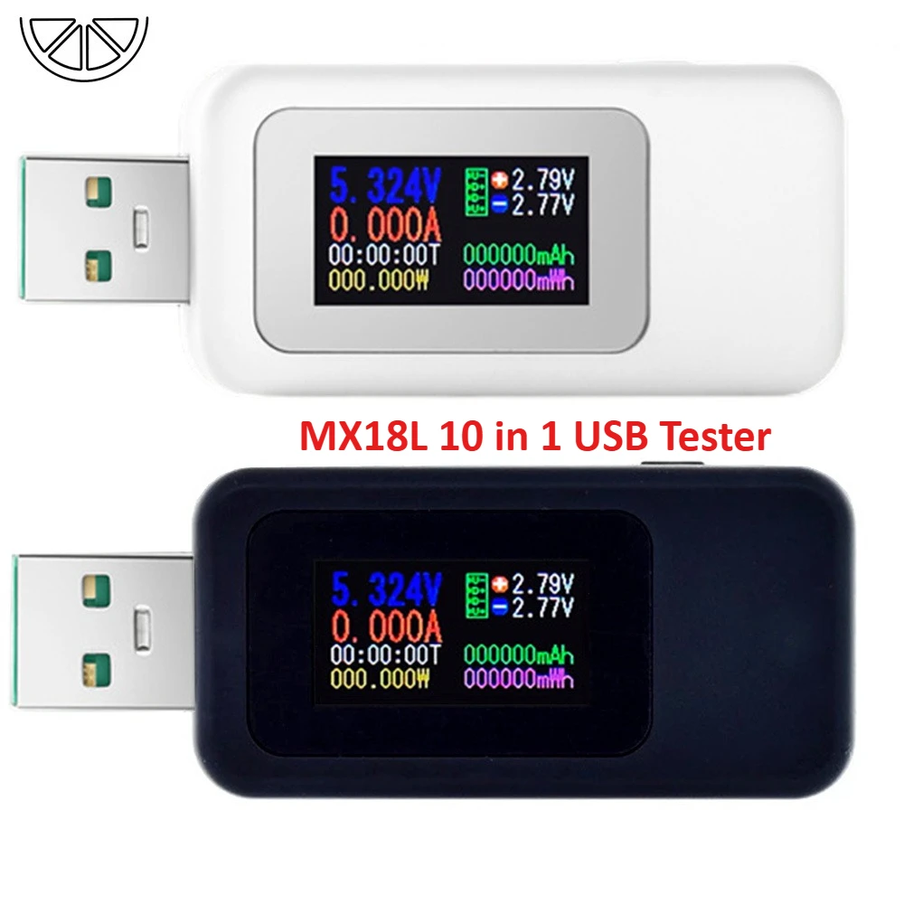 10 in 1 USB Tester DC Digital Voltmeter Amperimetro Current Voltage Meter Amp Volt Ammeter Detector Power Bank Charger Indicator