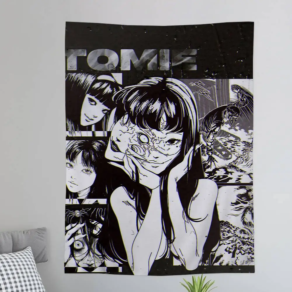 T-Tomie J-junji Ito Hanging Bohemian Tapestry Bohemian Wall Tapestries Mandala Kawaii Room Decor