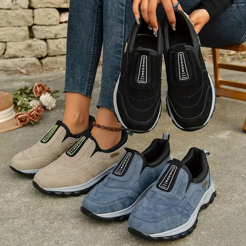 Women Casual Shoes Breathable Orthopedic Travel Sports Shoes Flat Slip on For Outdoor Activity Hiking Walking Casual Sneakers