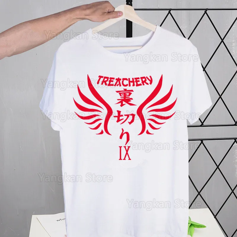 Manjiro Hinata Man Tshirt Summer Fashion T-shirt Casual White Funny Cartoon Print T-shirt Hip Pop Tops tee