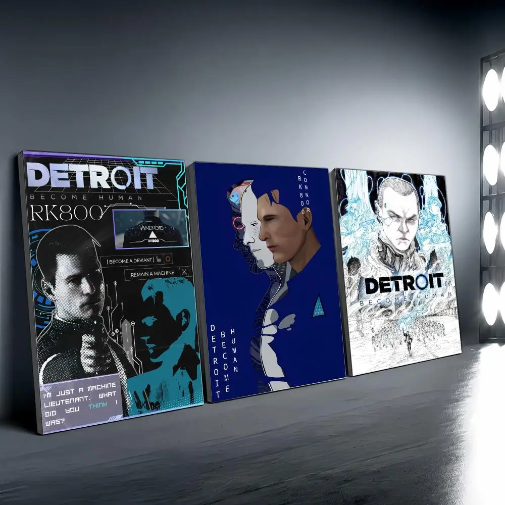 Game D-Detroit Become HumanS Sony Poster Vintage Wall Art Aesthetic Room Decor Print Living Room Bedroom Home Decoration