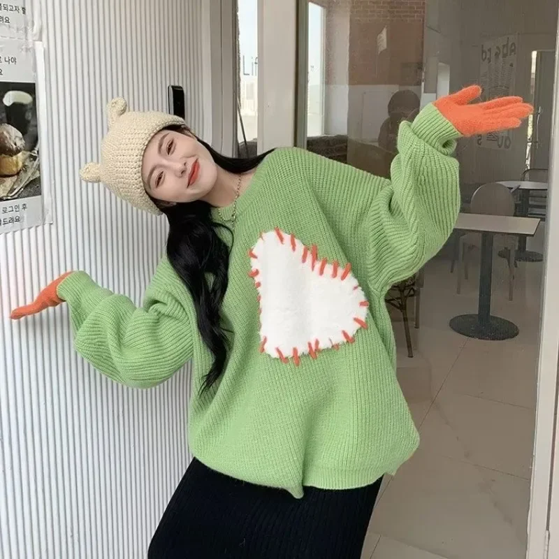 

Autumn Winter Korean Style Heart Women Hoodies Kawaii Sweater Cute Long Sleeve Sweatshirts Harajuku Oversize Pullover Y2k