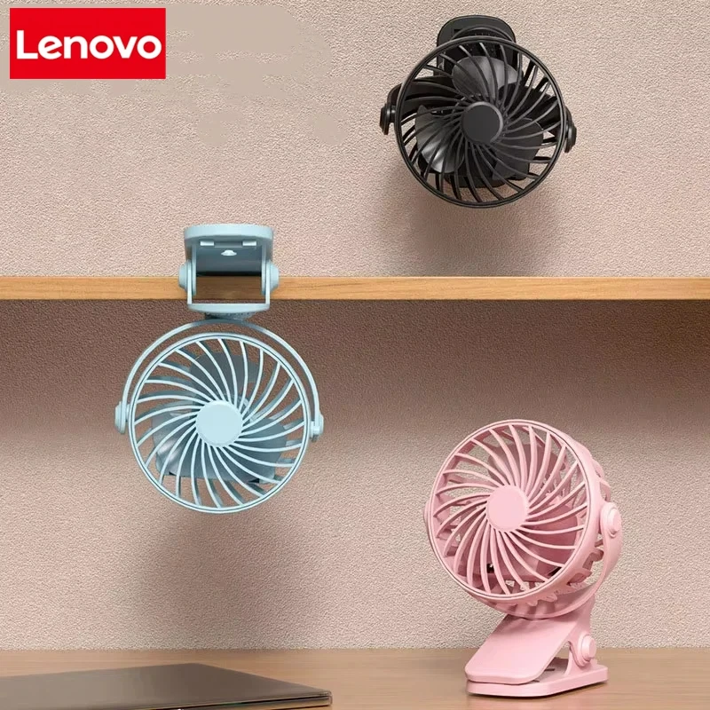 Lenovo tragbarer wiederaufladbarer Clip-Ventilator 720 °   Drehbarer Hängeventilator mit Nachtlicht, Luftkühler für Zuhause, Outdoor, Camping, Luftkühler