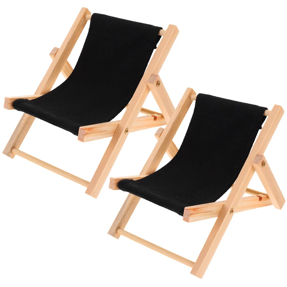 2 pçs mini cadeira de praia suporte do telefone lona madeira ajustável st para decoração móvel dobrável slots duplos smartphone rack suporte mesa
