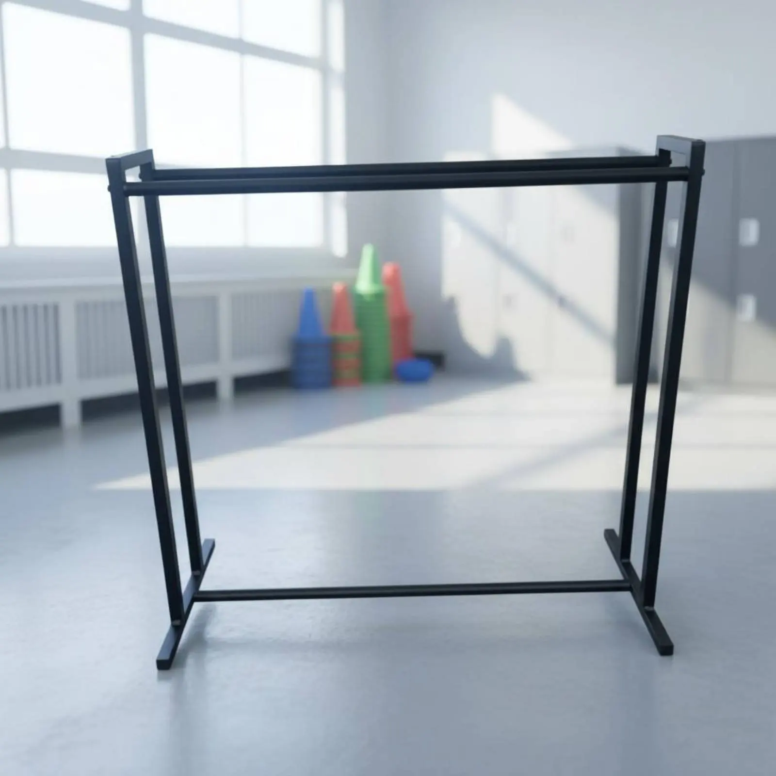 

Basketball Storage Rack Wheeled Basketball and Volleyball Rack Multi-Ball Storage Stand Easy to Assemble for School Gym