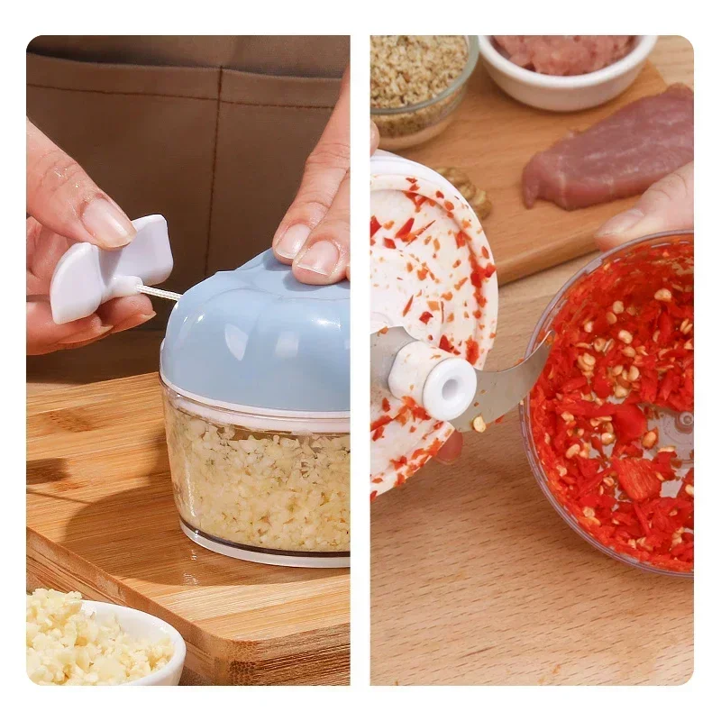 Mini jedzenie czosnek maszynka do mielenia warzyw siekacz maszynka do mielenia mięsa kruszarka prasa przenośny gadżet kuchenny wielofunkcyjna cebula maszyna do warzyw — zdjęcie 5