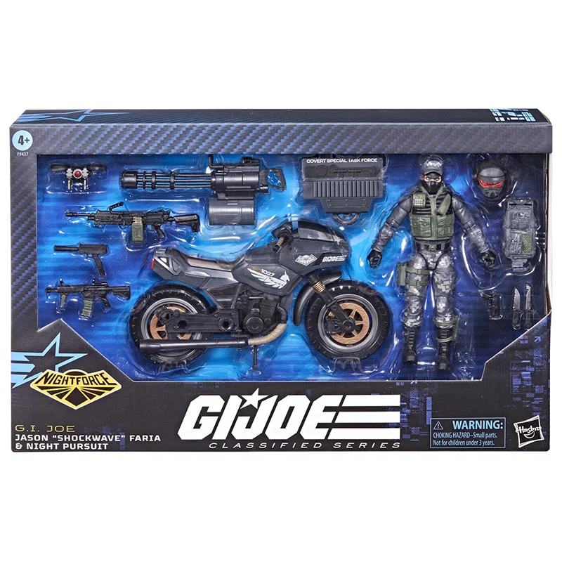 Hasbro G.I.JOE serie clasificada 127 Jason Shockwave Faria & Night Pursuit ciclo vehículo conjunto Original figura de acción modelo de juguete