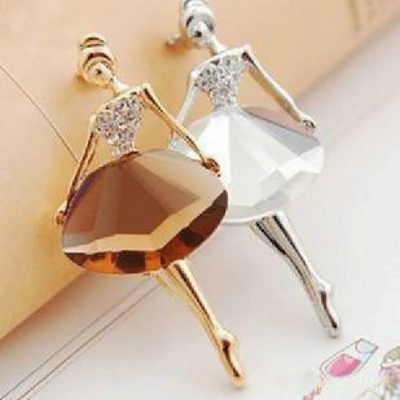 Fashion Crystal Brooch Broches Jewelry Brooches For Women Cute Pins Brooch Enamel Pin Wholesale Fashion Ballet Girl