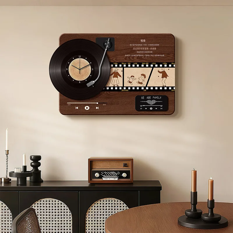 Wooden Vintage Wall Watch Korean Luxury Aesthetic Interior Fashion Creative Wall Clocks Design Silent Horloge Home Decoration