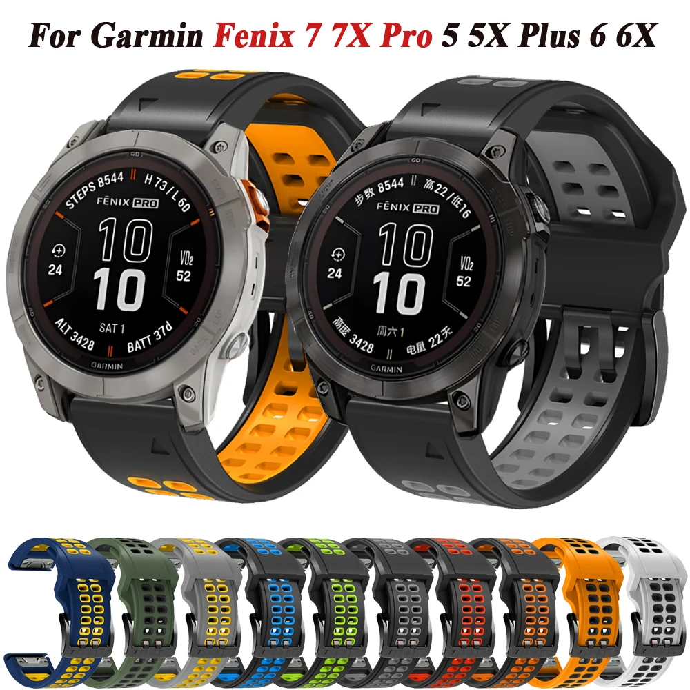 QuickFit 22mm 26mm Silicone Watch Band Bracelet For Garmin Fenix 7 7X Pro 6 6X Pro 5 5X Plus Epix 2 Instinct 2X Strap Wristbands