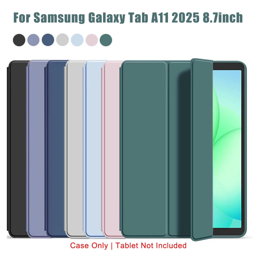 Tri-fold Flip Case For Samsung Galaxy Tab A11 2025 8.7'' SM-X133 SM-X135 SM-X135F Magnetic Stand PU Leather Protective Cover