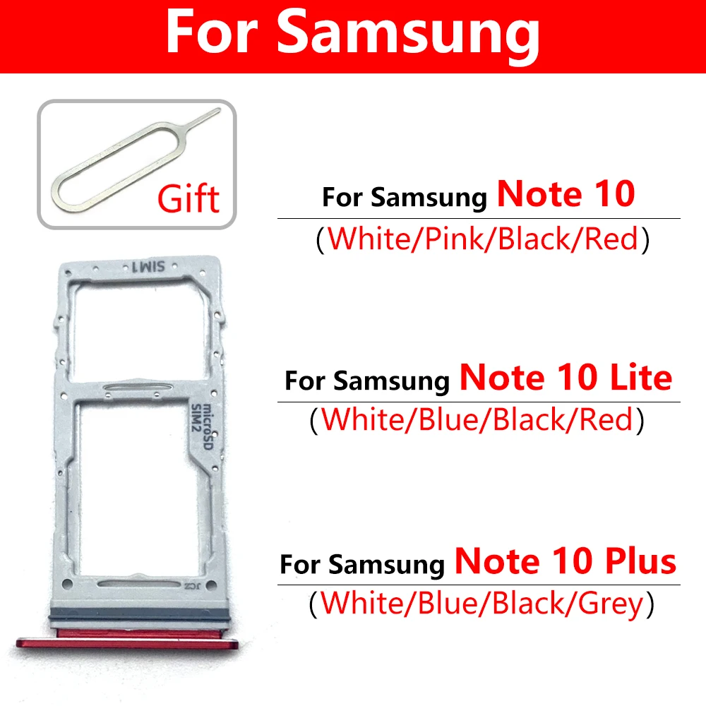 For Samsung Note 10 Plus / Note 10 Lite  Sim Card Reader Holder Dual Sim Card Tray Holder Slot Adapter