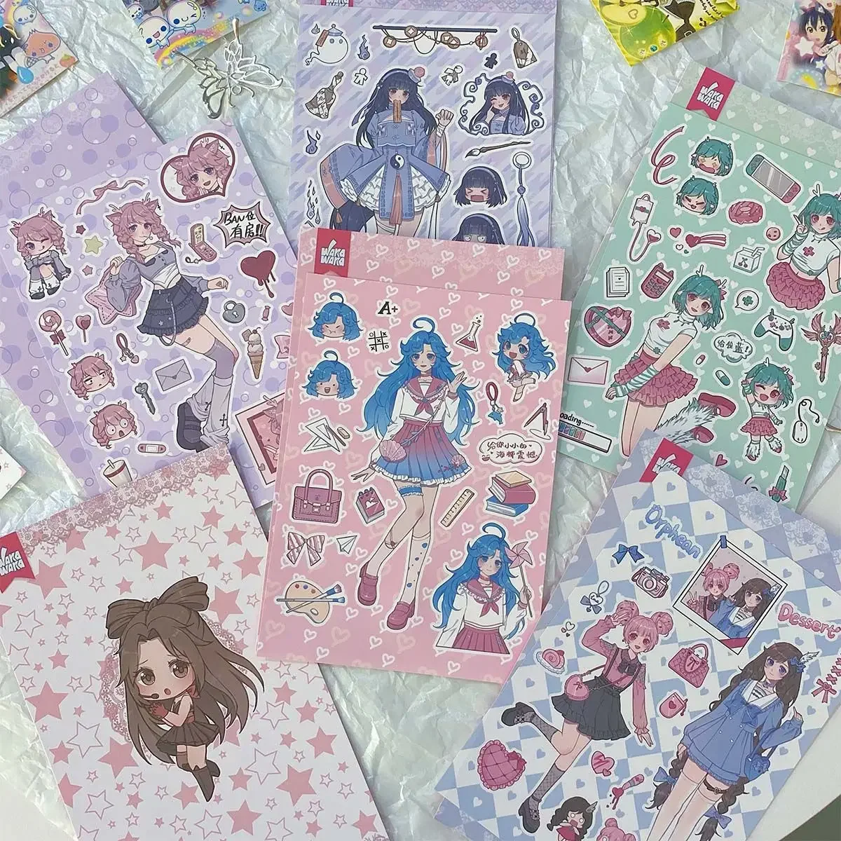 Cute Girl Sticker Handbook Original Character Sticker Diy Mobile Phone Case Decoration