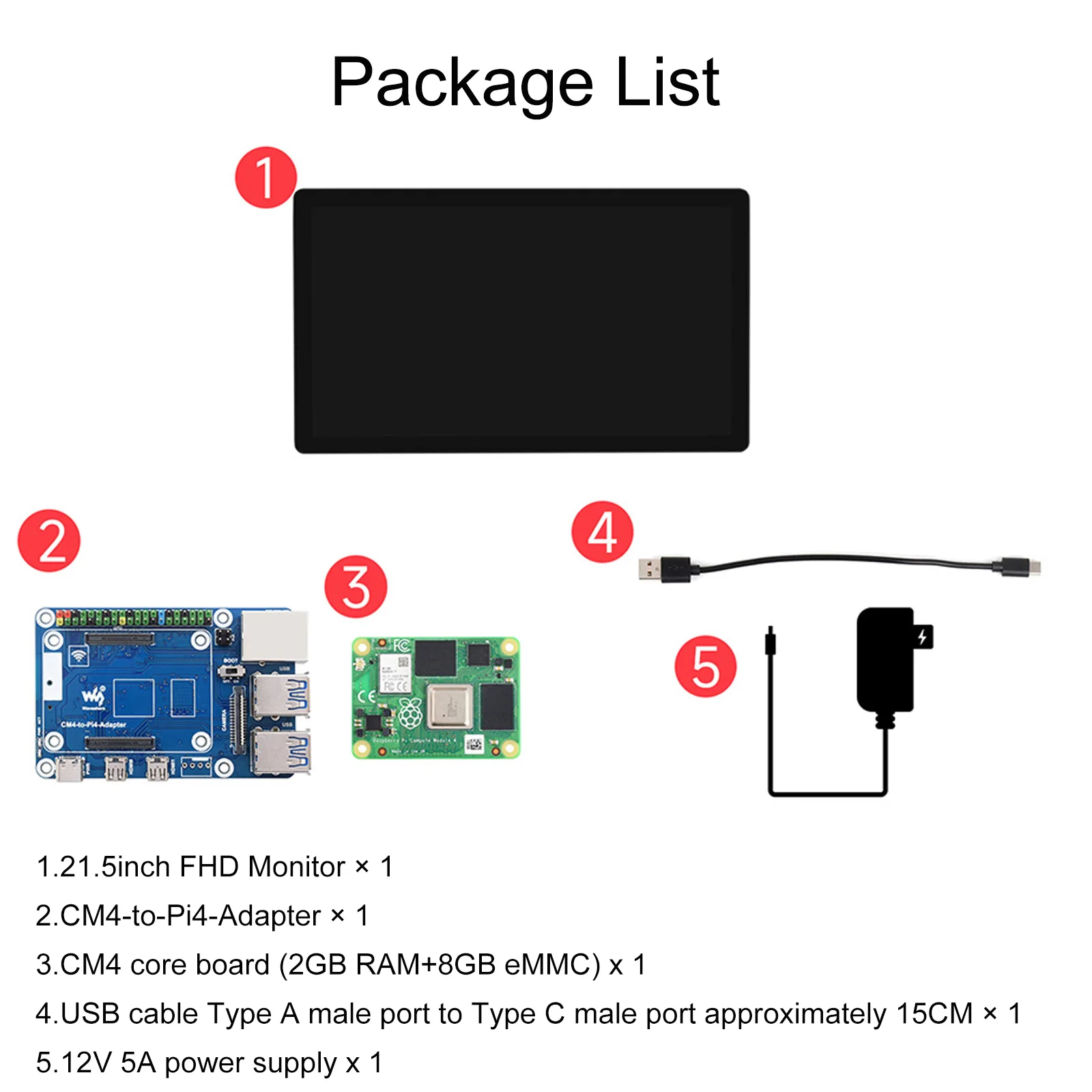 21.5inch Capacitive Touch Monitor, 1080×1920 Full HD Raspberry Pi CM4 all-in-one machine built-in CMPI4102008